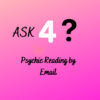 A pink background with the words " ask 4 ?" written in black.