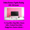 A pink and white background with a computer on it