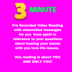 Three minute pre recorded channelled psychic love reading for healing your inner self, inner child and heart healiing