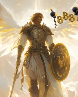 This is a gold image of Archangel Sachiel, The Archangel of Wealth with the numbers 888. This is The Archangel Sachiel Wealth Activation Reiki Energy Attunement.